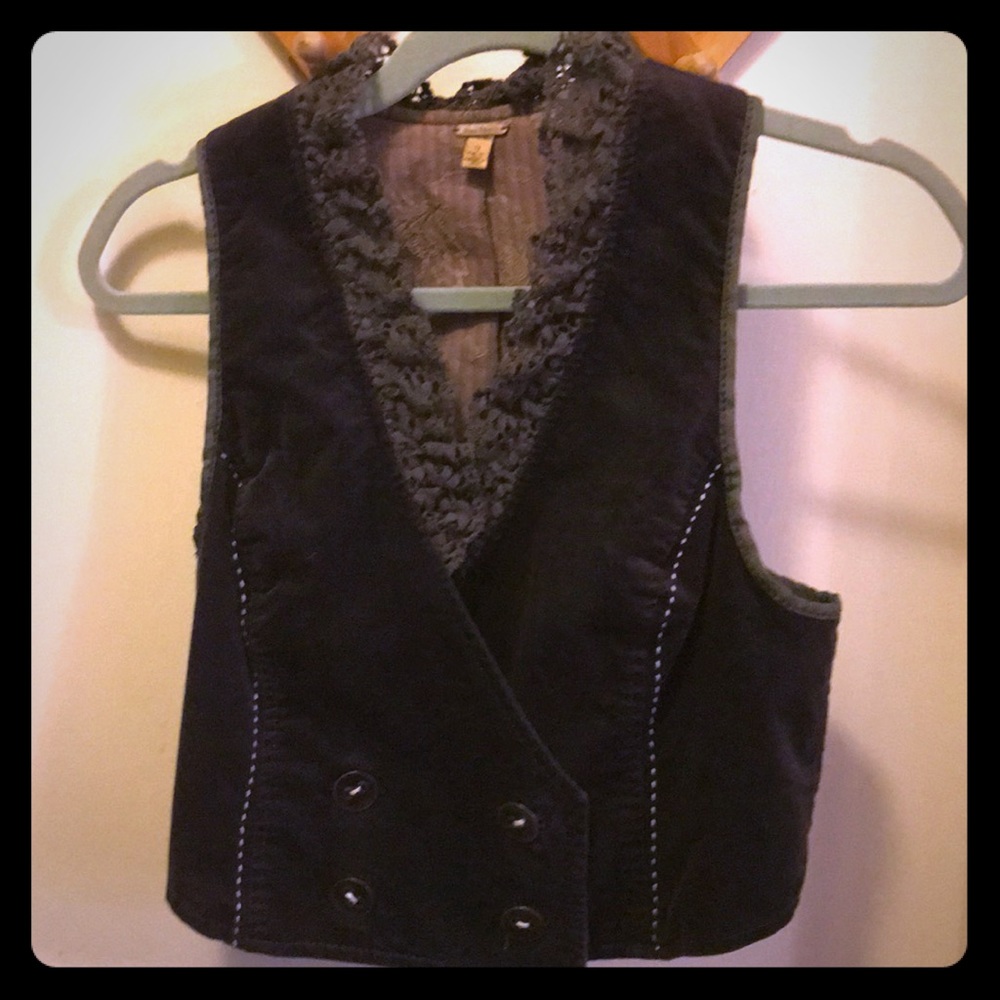 Black and grey Velvet vest